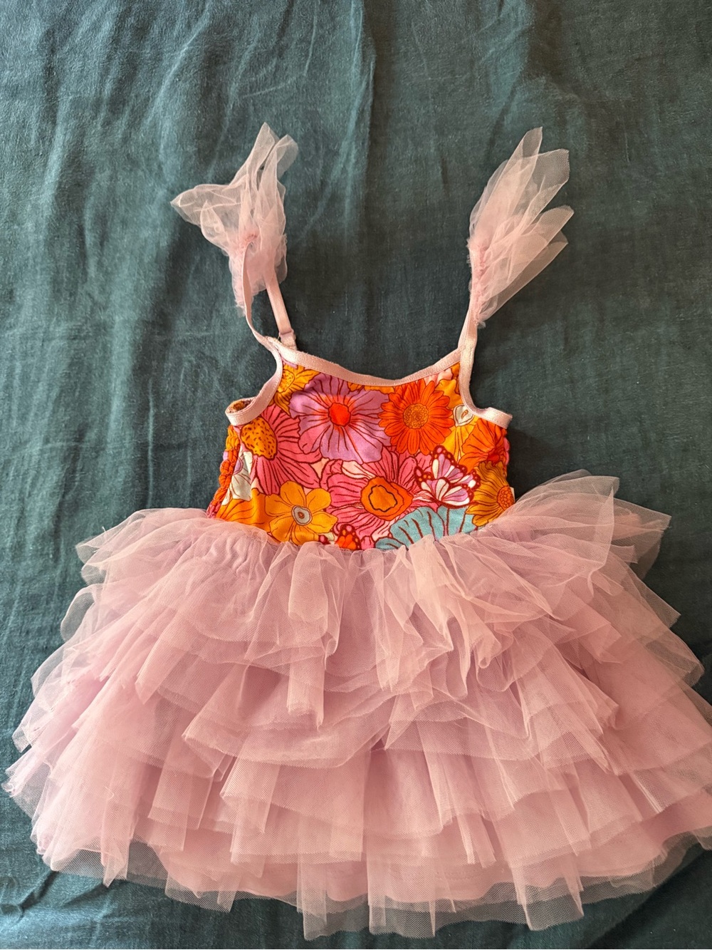 Posh Peanut Meadow Tulle smocked dress - 2T - Picture 4 of 6